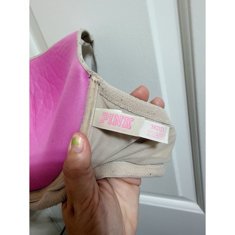 PINK Victoria's Secret Wear Everywhere Super Push Up Bra 36DD Nude Beige Pink - Picture 4 of 6